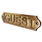 Engraved Brass Plaque Guest Sign with Antique Look